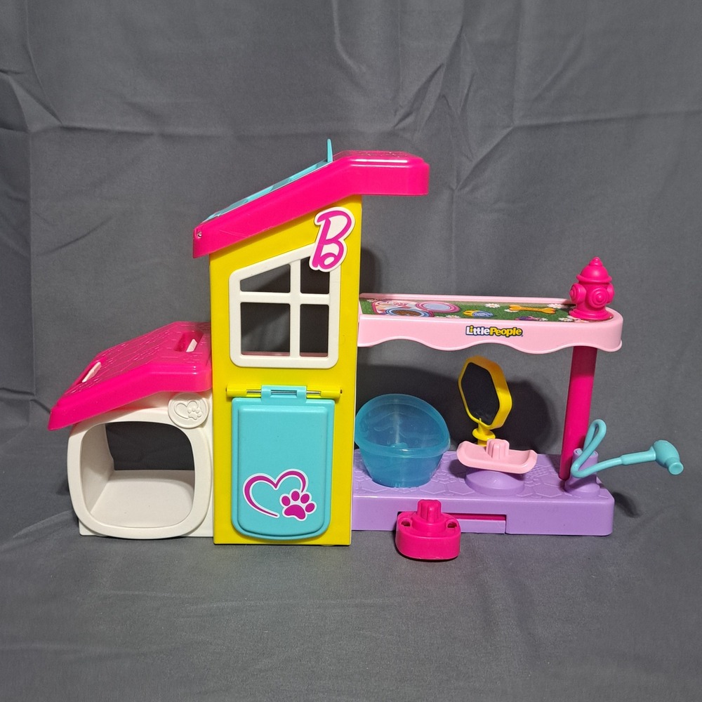 Fisher Price Little People Barbie Play and Care Pet Spa Playset Sounds WORKS